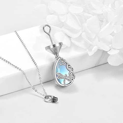 ONEFINITY Dragonfly Urn Necklace For Ashes 925 Sterling Silver Dragonfly Cremation Jewellery For Ashes Memory Gifts For Women Men
