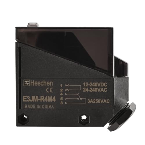 Heschen Photoelectric Switch E3JM-R4M4 DC12-240V 3A 250VAC 30VDC 24-240VAC Diffuser Type Detection Distance 4 m