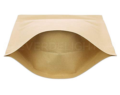 CleverDelights 8oz Kraft Stand Up Pouches - 100 Pack