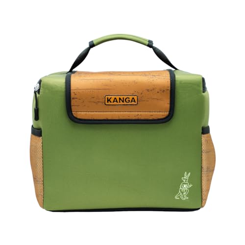 Kanga Softside Cooler Insulated Lunch Box - 4 Layer Insulation Drink Cooler for Food, Snacks, Can Beer and Seltzers - Leak Proof and Durability Tested - Kanga Brew Box Woody
