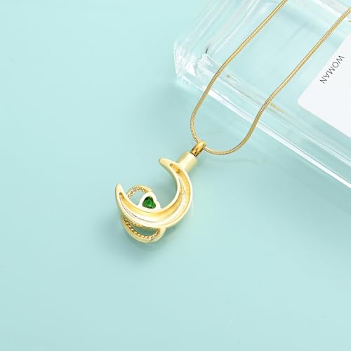 Moonstone Cat Cremation Jewellery for Ashes Pet Urn Necklaces for Men Women Lovely Cat Memorial Keepsakes Urn Pendant Necklaces Locket Jewellery C-Gold