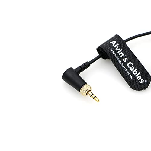 Alvin's Cables Timecode Cable for Canon R5C DIN 1.0/2.3 to Locking 3.5mm TRS 90 Degree Time Code Cord Compatible with Deity TC-1 easy-plug DIN to RA Lock 3.5mm