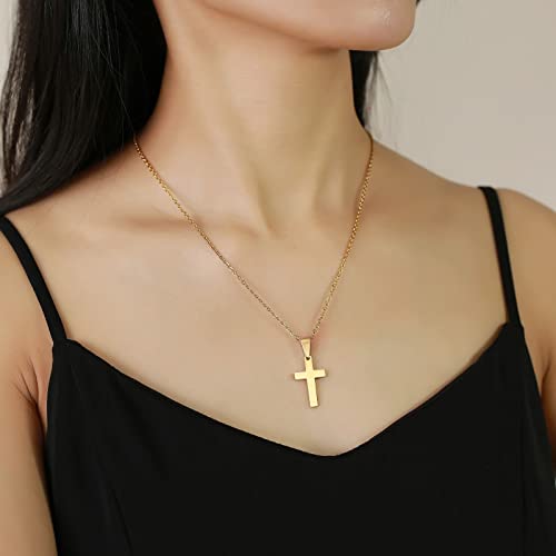 Necklaces for Women Trendy, Women Stainless Steel Cross Pendant Necklaces Gold