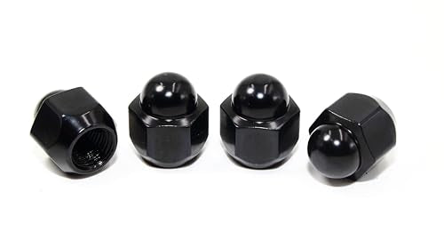 Veritek Performance 3/4-inch hex black acorn lug nuts with conical seats for Subaru factory wheels, 20-piece set