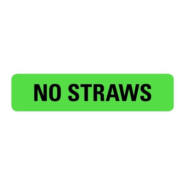 No Straws Medical Labels