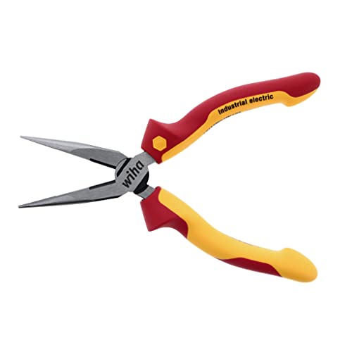 Wiha 32926 6.3-inch insulated industrial long nose needle-nose pliers