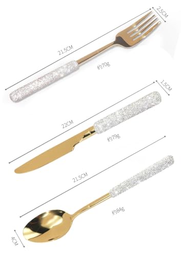 Bling Silverware Cutlery Set, Silver, 3 Pcs
