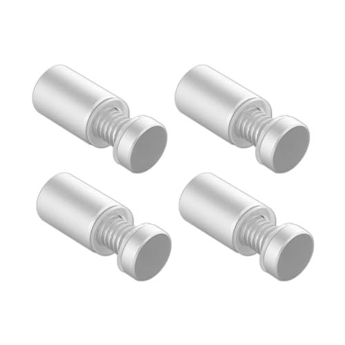 TUBYIC silver aluminum sign standoff screws, 1/2 x 3/4 inch spacers, 8-pack for glass or acrylic panels