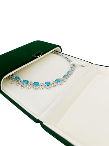 Classic Elegant Green Velvet Jewelry Case Premium Grade Material Storage Packaging (Pearl Necklace Case) Pearl Necklace Case