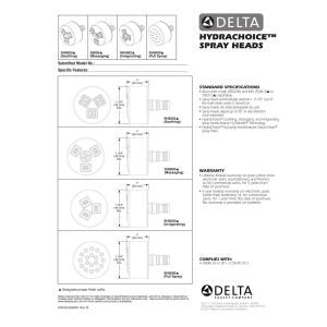 DELTA FAUCET SH5005-BL H2Okinetic Massaging Spray Head, Matte Black