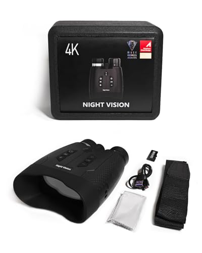 Night Vision Binoculars for Adults, 4K Night Vision Goggles with 3" HD Screen, 8X Digital Zoom, Rechargeable Device with 32GB Card for Camping & Outdoor Exploration 32GB 3000mAh