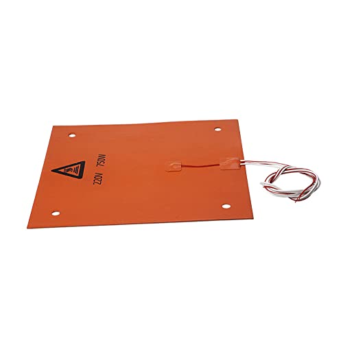 3D Printer Silicone Heater 12.2X12.2 inch 220V 750W Hotbed Mat Heated Bed Pad with Thermistor Strong Adhesive Backing for cr-10 cr-10s
