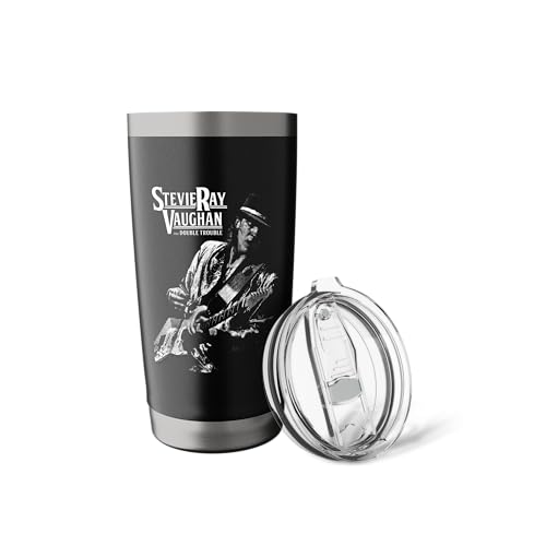Stevie Ray Vaughan and Double Trouble Image Stainless Steel Insulated Tumbler Black 20 Ounces