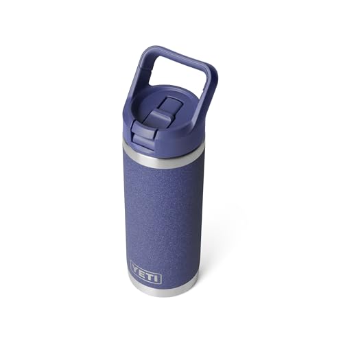 YETI Rambler 18 oz Bottle, Vacuum Insulated, Stainless Steel with Straw Cap, Moon Dust Moon Dust - Textured