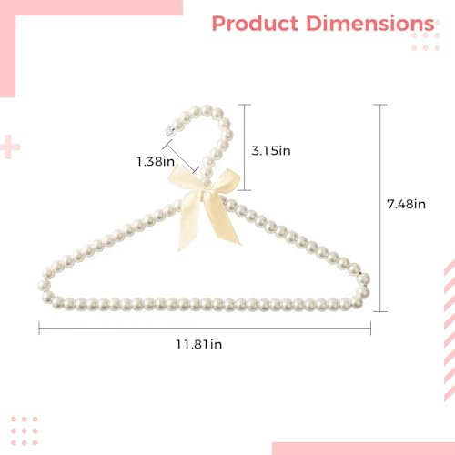 4pcs 30cm Pearl Hangers, White Pearl Hanger Mit Ribbon for Wedding Dress Photographing Or Decorate Your Closet
