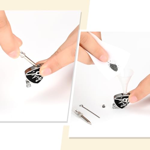 Oinsi Guitar Pick Urn Necklace for Ashes Cremation Jewelry Guitar Pendants Ashes Holder Memorial Necklace Cremation Jewelry for Human with Filling Kits Silver-Black