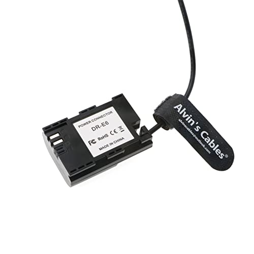 E6-Dummy-Battery Power-Cable for Arri-Alexa-XT Rotatable Right-Angle 2-Pin-Male to Lanparte LP E6 Dummy Battery for Canon 5D Mark II 7D 60D Alvin's Cables Rotatable right angle 2 pin