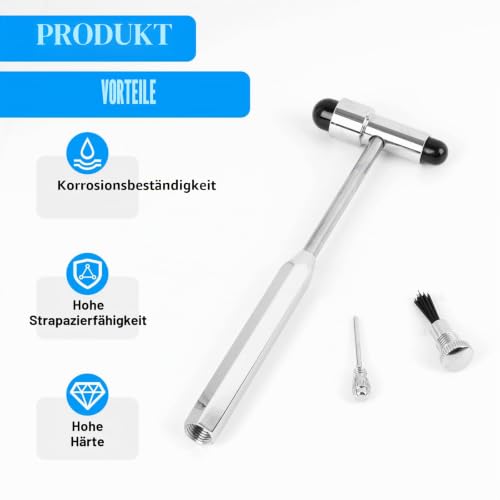 Neurological Reflex Hammer with Integrated Brush and Needle, High Quality Double Plastic Head for Muscle Reflexes, Multifunctional Percussion Reflex Hammer for Nervous System Examinations (1) 1