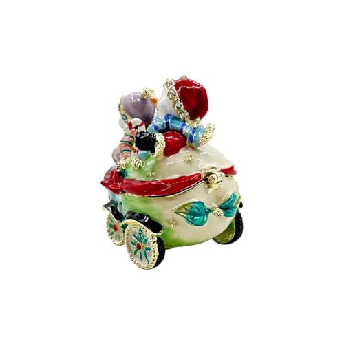 Christmas Snowman Trinket Box, 2.3" Snowman Car Figurine, Jewelry Box