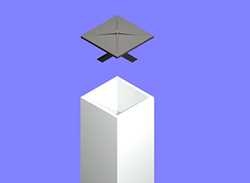 [Australia - AusPower] - 4" Square Light Pole Top Cap- Black Plastic by Deltech Manufacturing 