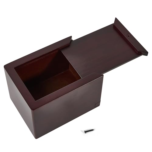 Small Wooden Keepsake Urn Mini Cremation Urn Box with Photo Frame for Human or Pet Ashes up to 25 Cubic Inches cherry Small