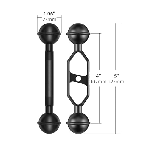 Luxagram 2PCS 5" Double Ball Arm for Underwater Photography Camera Housing 5" 2pcs