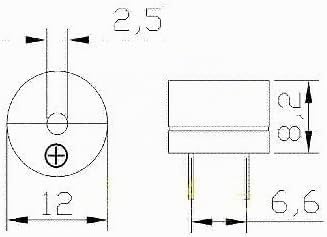 Passive Buzzer AC 12mm x 8.5mm 12085 16R Resistor 3V 5V 12V Pack of 20