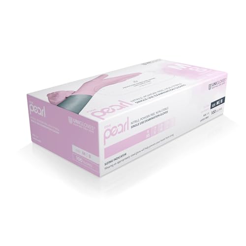 Unigloves GP0052 Nitrile Examination Gloves, Small, Pink (Pack of 100) S