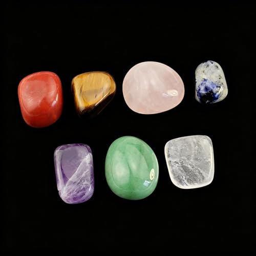 Tumbled 7 Chakra Set Natural Polished Stones Reiki Healing Crystal,Gift for Meditation Energy Balancing Spiritual Wellness Irregular Tumbled
