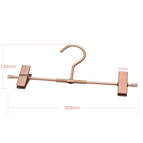 Pants Hangers 11.8" Space Saving Rose Gold Clothes Skirts Hanger 20 Pack Adjustable Clips for Jeans Trousers Display Closet Storage Scarves Slack Garment Multifunctional Rack