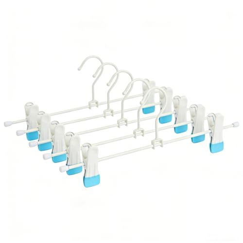 Metal Wire Clips Pants Baby Children Bottom Trouser Clothes Hangers, 20 Pack Baby Toddler Infant Newborn Kids Heavy Duty with Adjustable Clips, 11.8" Space Saving for Legging Garment Jeans (Blue) Blue