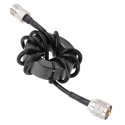 Tosuny HF Common Mode Choke Balun, 1.8 to 30MHz Anti Interference with PL-259 to SO-239 Connector, 150W PEP EM43 Toroid Core for Ham Radio Shortwave Communication & Antenna EMI