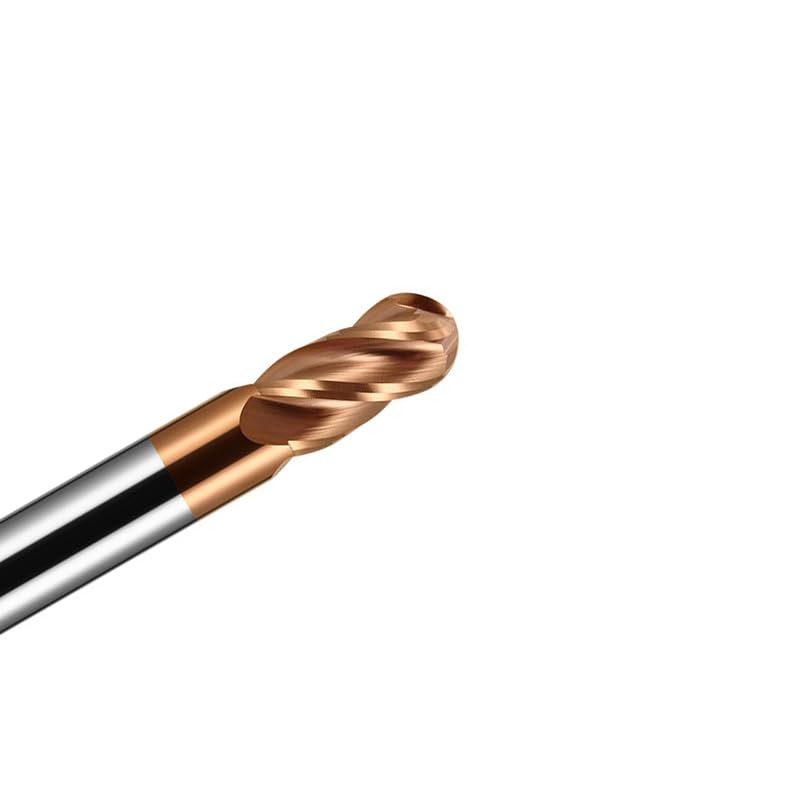 [Australia - AusPower] - 1/2" Carbide Ball Nose end Mill Bits - 1/2" Shank Dia,3'' Oal - 4 Flutes TISIN Coated - for Alloy Steels, Hardened Steels 1/2 in 