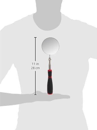 [Australia - AusPower] - Performance Tool 3-1/2" Jumbo Inspection Mirror - W9141 Round Inspection Mirror |Extends: 11-3/8 to 30" 