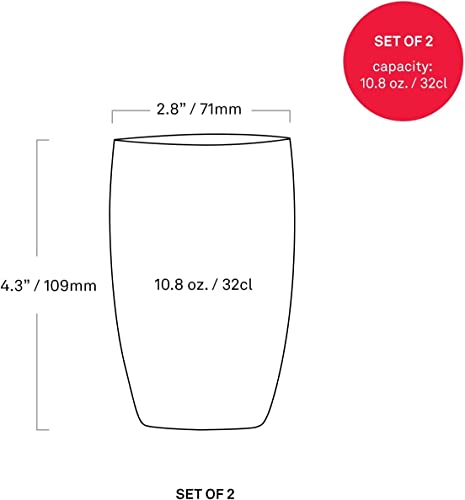 Zafferano Perle Tumbler, Glass, 11oz, Set of 2, Aquamarine