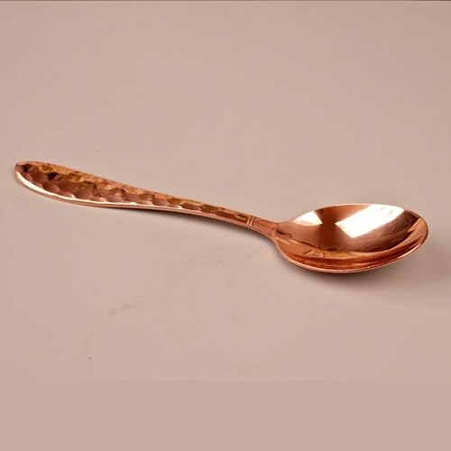 Copper Spoons, 99.9% Pure Copper Long Soup Spoons, Dessert Spoons,Table Spoon Use for Home, Kitchen and Restaurant (Two sets) Two sets