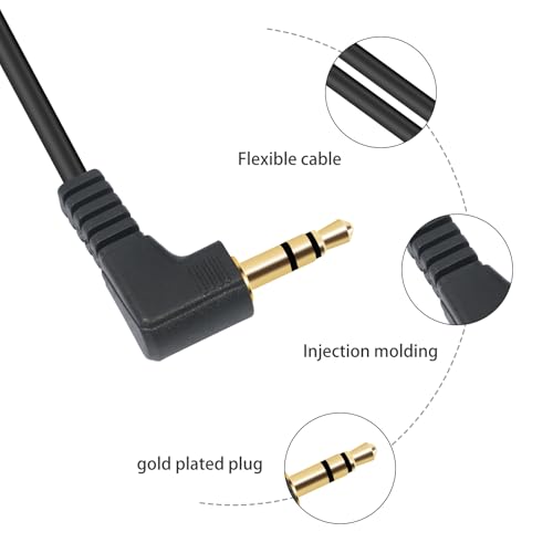 1FT Micro USB 15-Pin to 3.5mm Right Angle Timecode Cable - 90° Angled Camera timecode Cable for FX3 FX-30 A7M3 A7M4 A7S2 A7S3, 3.5mm Audio Timecode Sync, Gold-Plated Connectors 2-Pack