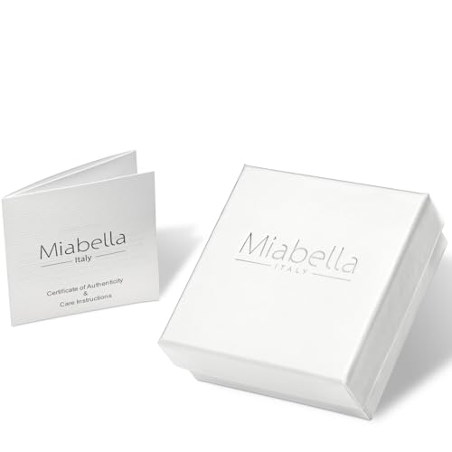 Miabella Italian 925 Sterling Silver Rosary Bead Chain Bracelet for Women Length 6 to 7 Inch