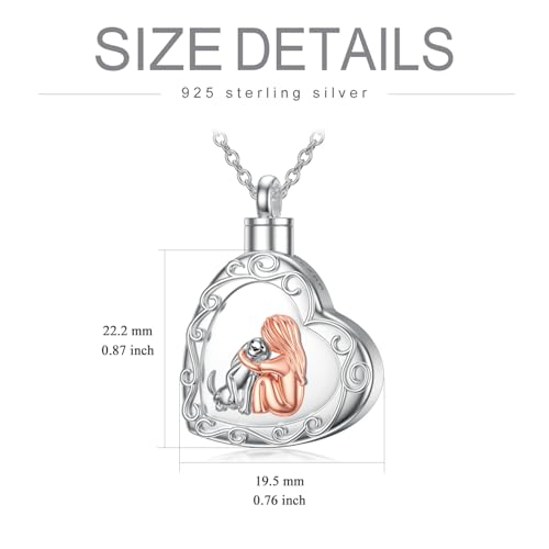 Urn Necklaces for Ashes 925 Sterling Silver Cremation Necklace Ash Pendant Memorial Jewelry Keepsake Gifts for Women 2-2-Dog