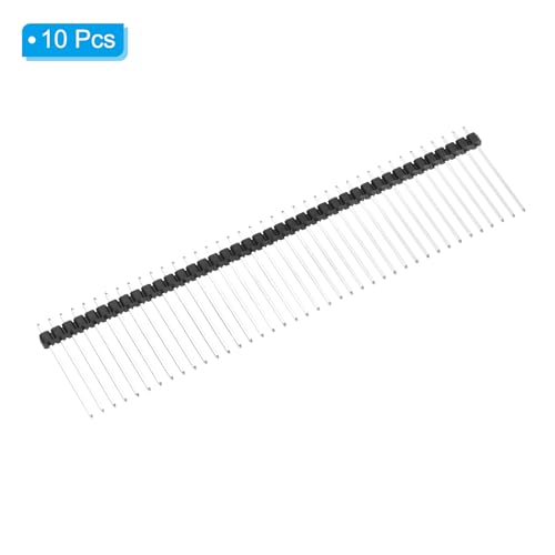 PATIKIL Pack of 10 DIP Pin Headers Single Row 40P 20mm Length Copper Plated for PCB