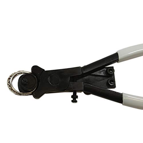 The Beadsmith 7-inch wire and ring bending pliers with white PVC spring-action handles
