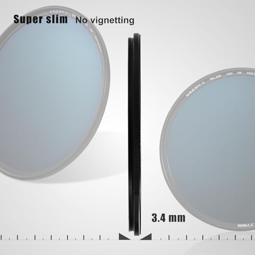 GREEN.L 95mm ND1000 Filter, 10 Stop ND Filter 95mm, Super Slim Multi-Layer Nano Coatings Fixed Neutral Density Filter Nano Coating ND1000