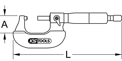 KS Tools 300.0555 Micrometer, 0-25mm 0-25mm