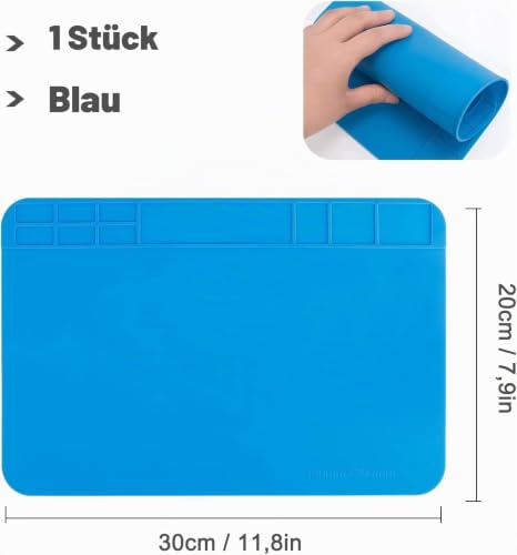 Heat Resistant Soldering Mat 30 x 20 cm for Work - Heat Resistant up to 500 °C | Does not melt, burn, or deform when in contact with soldering iron - Ideal for repairing phone motherboards & game consoles 30x20CM