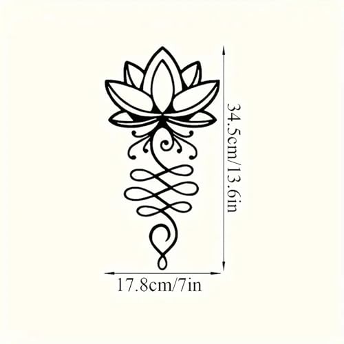 Lotus Wall Art - Black Metal Lotus Flower Decor, Black Metal Wall Art, Christian Wall Stickers, Zen Meditation Spiritual Decor, Mandala Home Walls Decoration for Living Room Bedroom Office Yoga Room