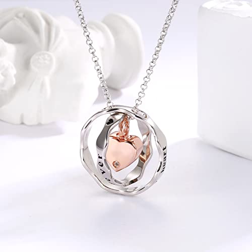 Sterling Silver Cremation Necklace for Ashes Keepsake for Women Rose Sister