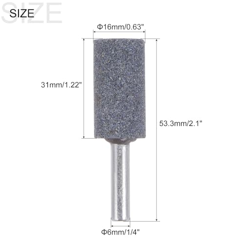 QUARKZMAN Set of 6 sanding pins, 16 mm, corundum grinding attachment | For cordless screwdrivers, cylindrical handle diameter 6 mm, professional polishing accessories for grinding, polishing