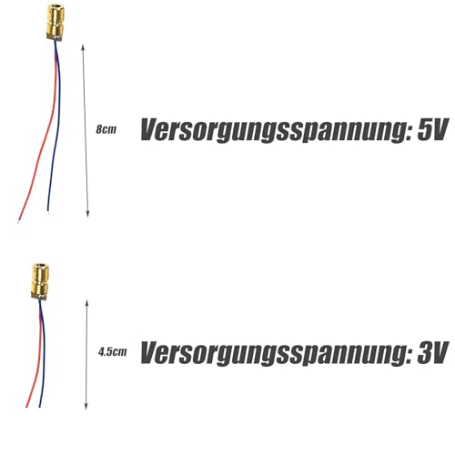 GERUI 10 Pcs 3V + 10 Pcs 5V Mini Laser Diode Laser Module Laser Dot Laser Dot Laser Diode Module Head Diode 650nm 6mm