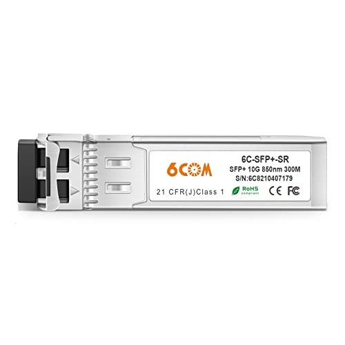 10G SFP+ Transceiver, 10GBase-SR LC Multiple-Mode Module Compatible for Cisco, Ubiquiti, D-Link, Supermicro, Netgear, Mikrotik, ZTE (MMF, 850nm, 300m, DDM)