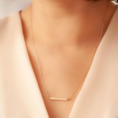 Horizontal Bar Urn Necklaces for Ashes for Women Stainless Steel Keepsake Memorial Cremation Jewelry Ashes Necklace Pendant Gold